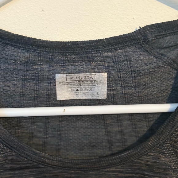 Athleta Gray Ruched T-Shirt - Picture 3 of 3